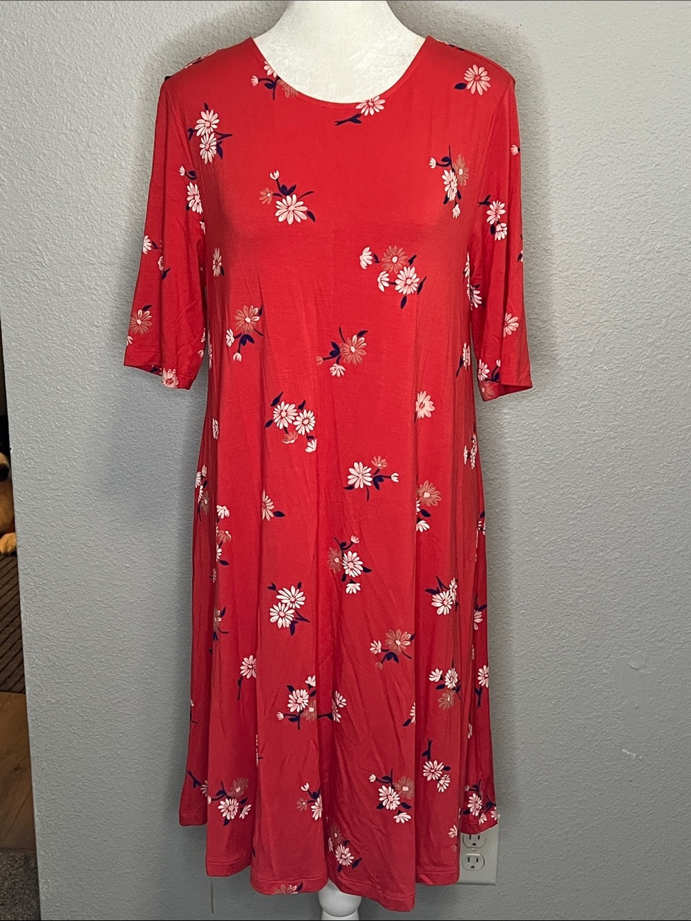 Old Navy Floral TShirt Mini Dress Red Size Medium
